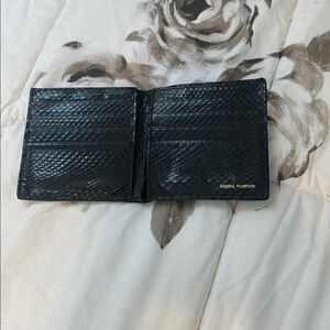 Non Signe Vintage Black Exotic Genuine Snakeskin Bifold Wallet